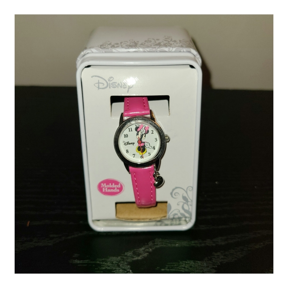Disney Minnie Mouse Pink Watch With Molded Hands NIP